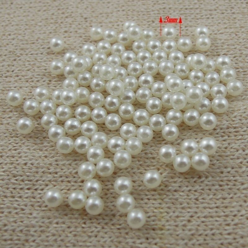 2000pcs No Holes Pure White Small Pearls Necklace Making Jewelry Findings