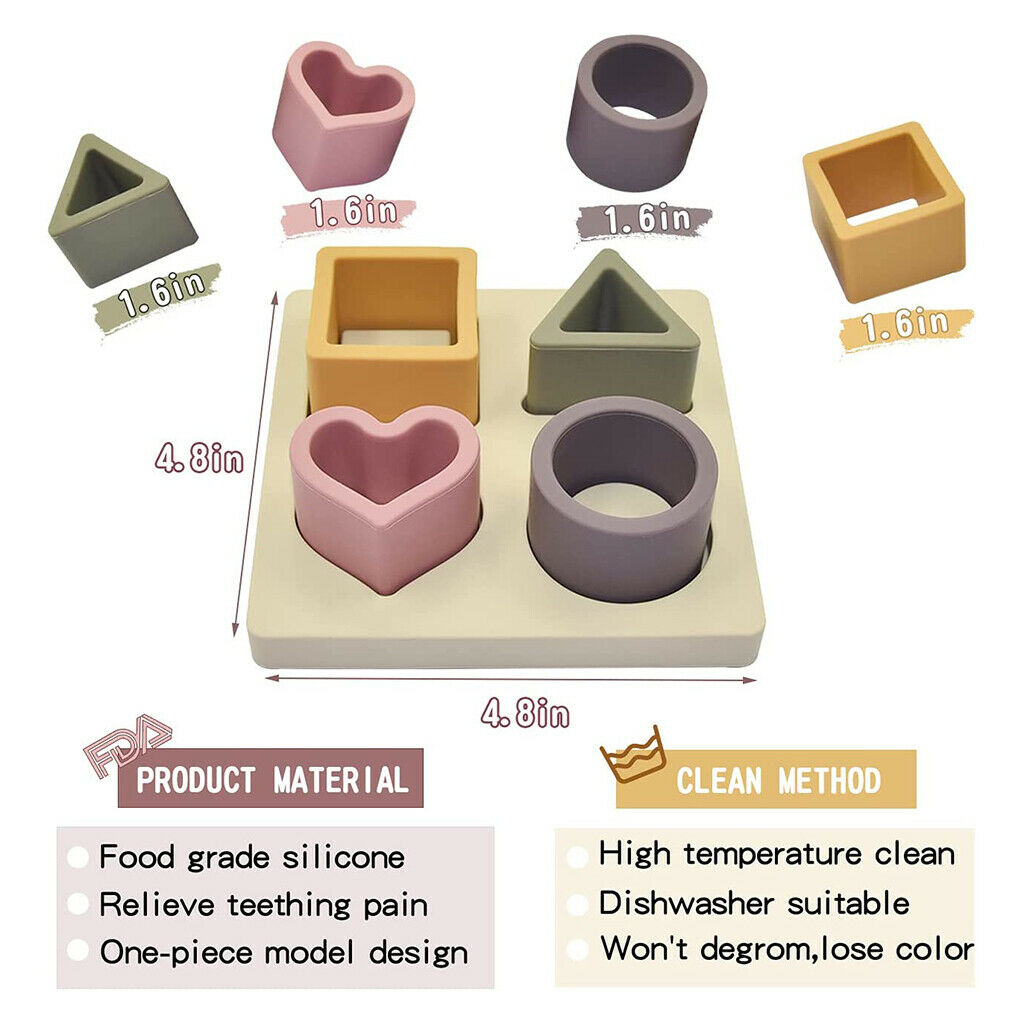 Baby Soft Stacking Silicone Puzzle Building Development Toys for Toddler 3+