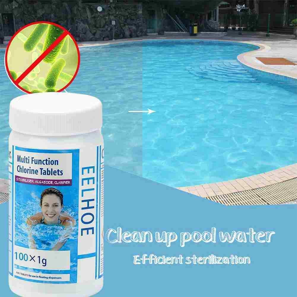 100 Tablets Swimming Pool Cleaning Tablet Chlorine Chemical Hot NEW