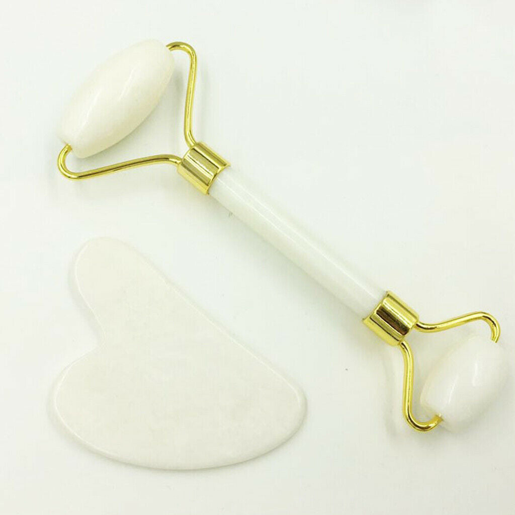 Face Lifting Jade Stone Roller Massager Guasha Tool Kit for Face Eye Neck