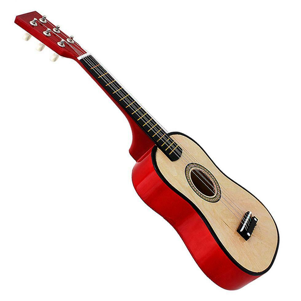 23'' Basswood Acoustic Guitar Wood &Red  Children Beginner 6 String Instrument