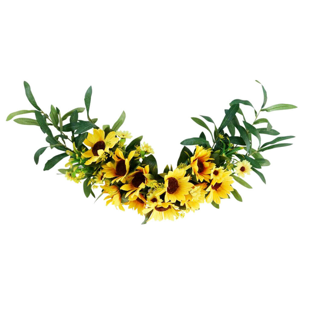 Wreath for Front Door - 23 Inches Artificial Sun Flower Greenery