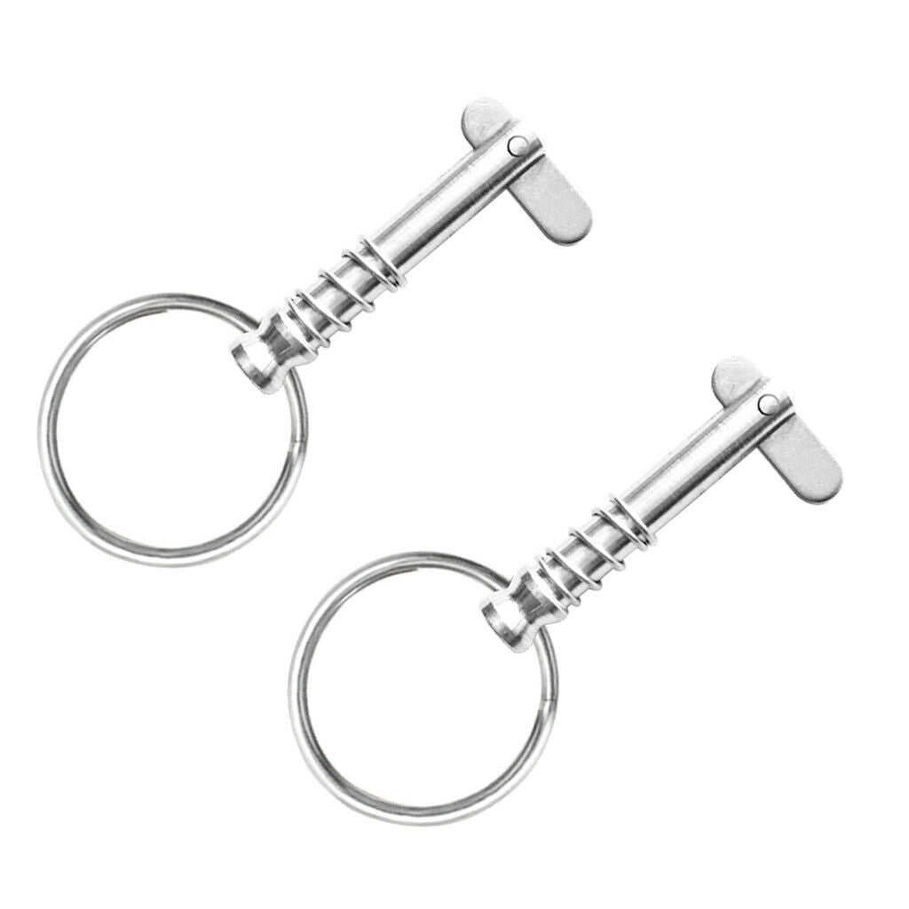 2xStainless Steel Quick Release Pin Pull Ring for Boat Bimini Top Deck Hinge