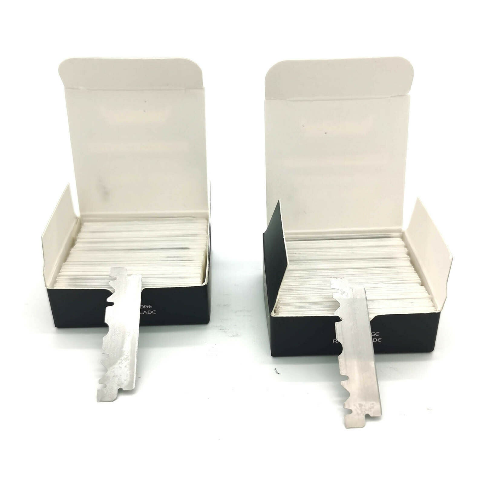 100Pcs Razors Blades Stainless Steel for Barbers Exchangeable Blade Razors