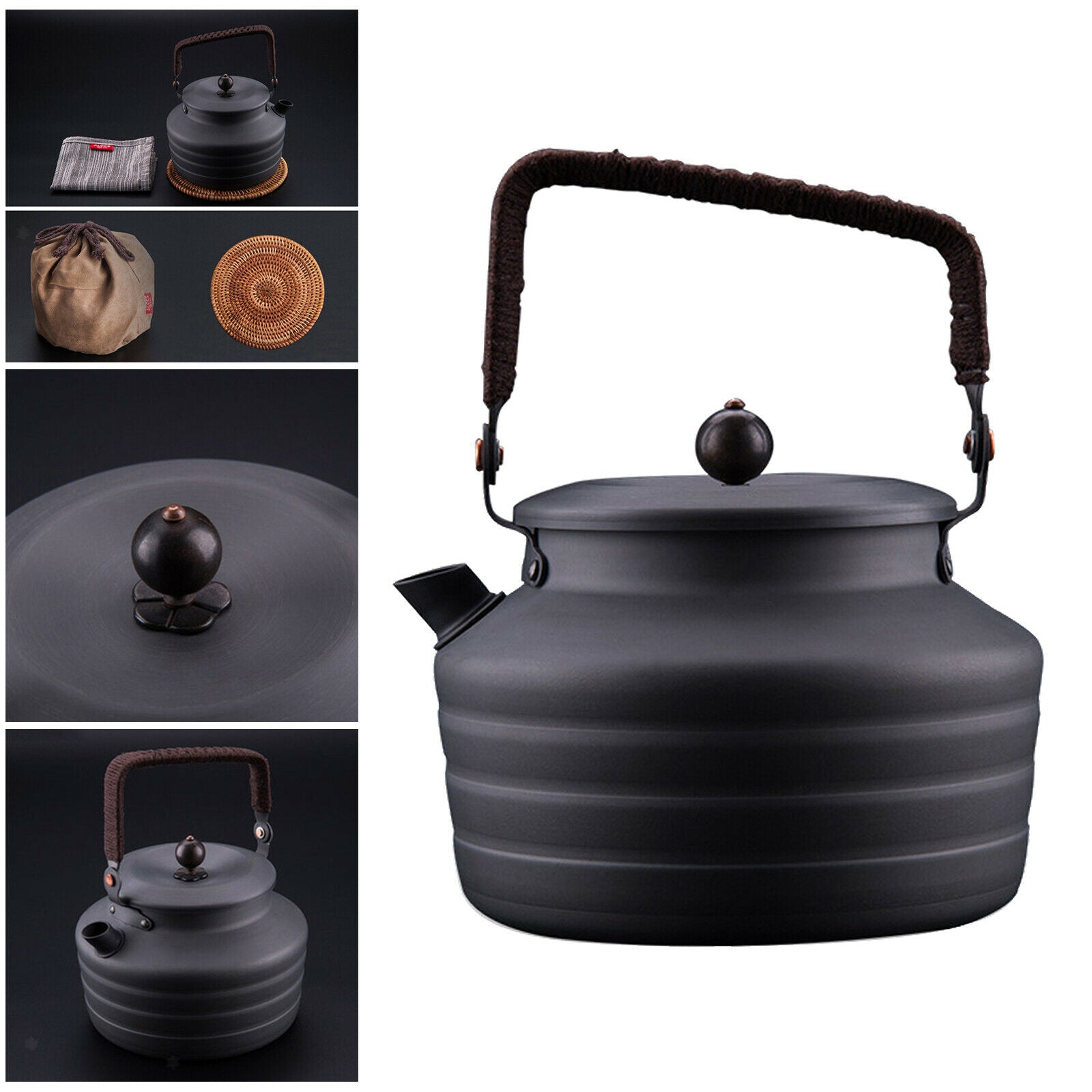 Aluminum Alloy Camping Kettle Picnic Tableware Coffee Pot Cooking Teapot