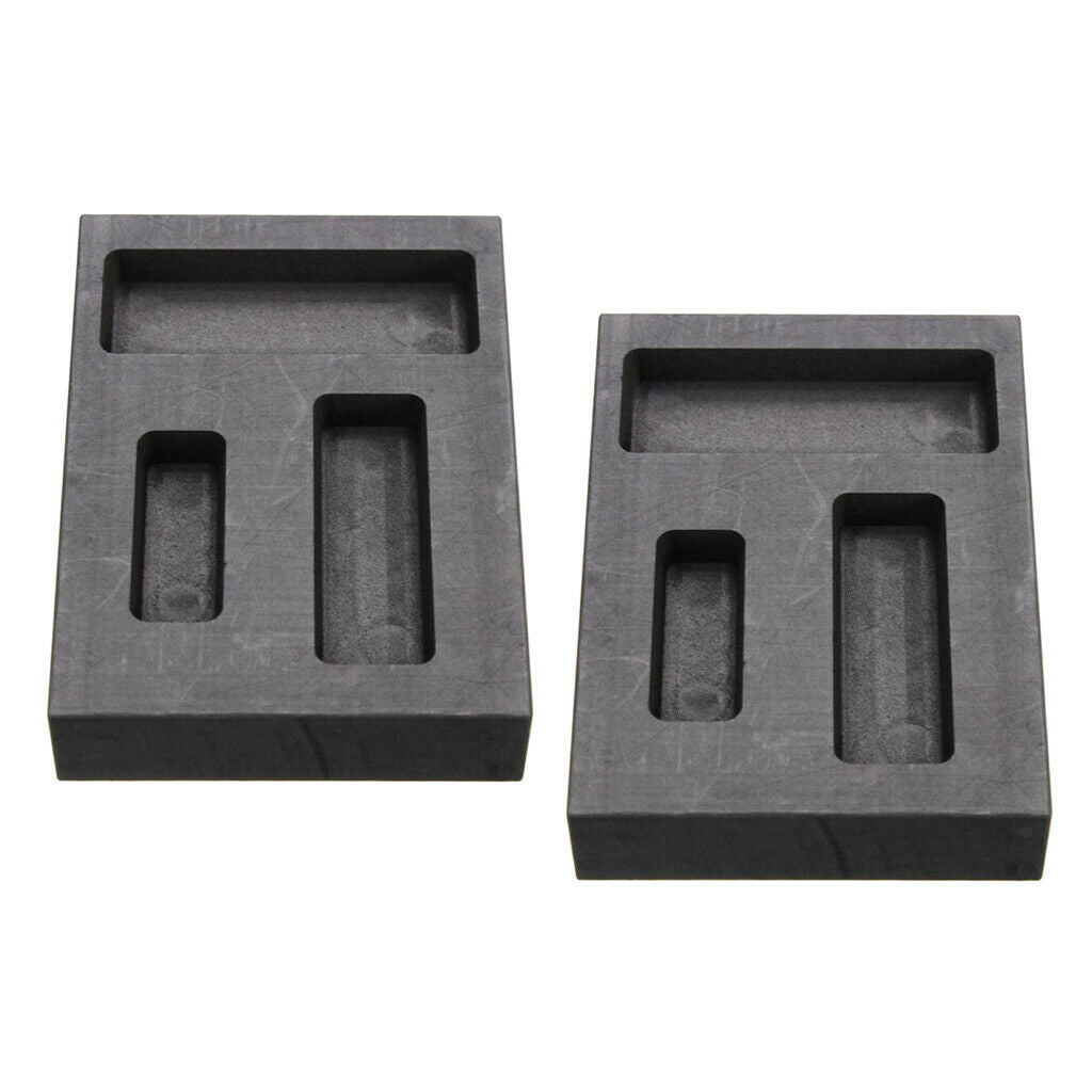 2 Pcs Pack of 3 Graphite Ingot Mold Thermal Stability Non-stick Smelting Tool