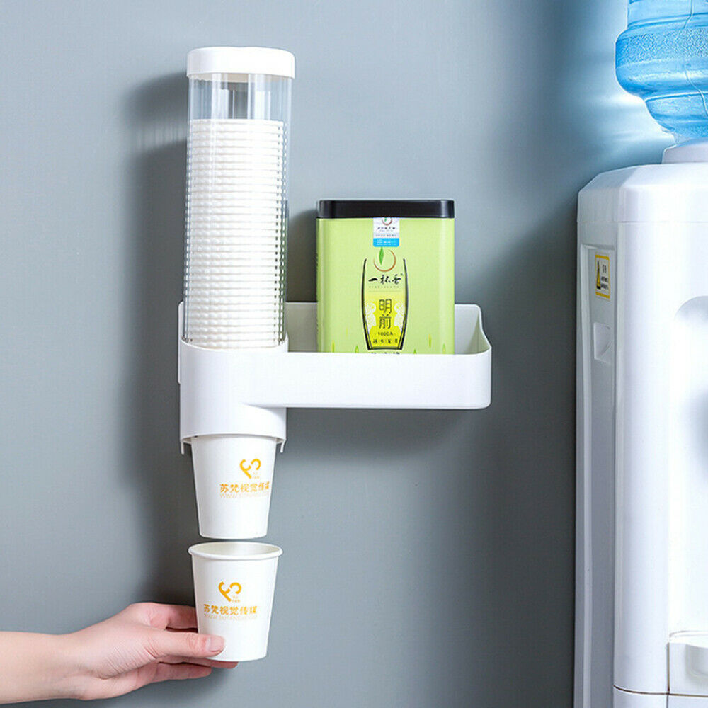 Disposable Paper Cups Dispenser Plastic Cup Holder Automatic Cup Storage Rack