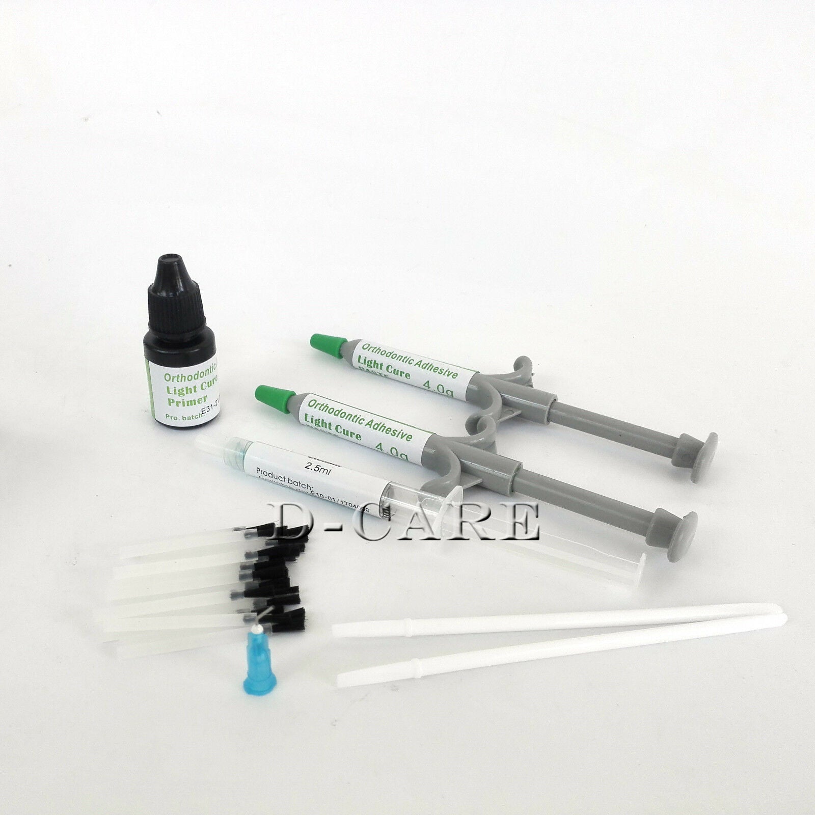 Dental Orthodontic Bracket Green Glue Light Cure Adhesive Primer Syringe Kit DC