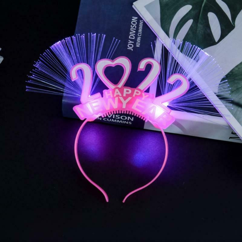 Glowing Happy New Year Headband 2022 Luminous Headband Decoration Party Favors