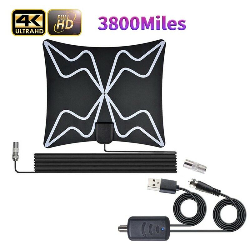 4K High Gain 3800 Miles Digital TV Antenna Amplifier Booster Active Indoor AerK7