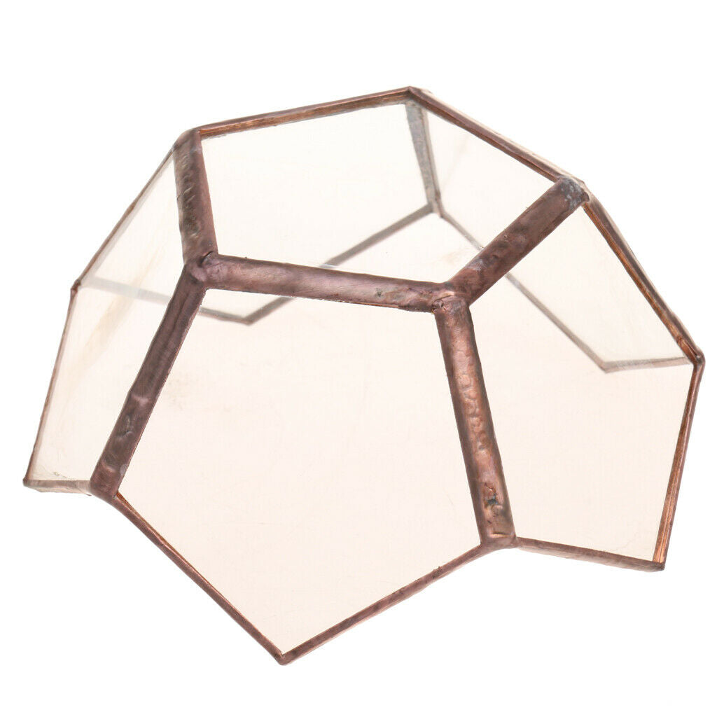 Artistic Open Glass Geometric Terrarium Tabletop Succulent Plant Box Pot