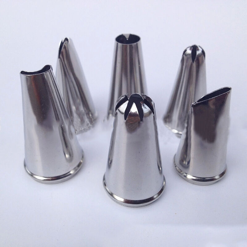 6pcs Icing Piping Nozzles Tips Tool Set For Cake Puff Decorating Sugarcraf.l8
