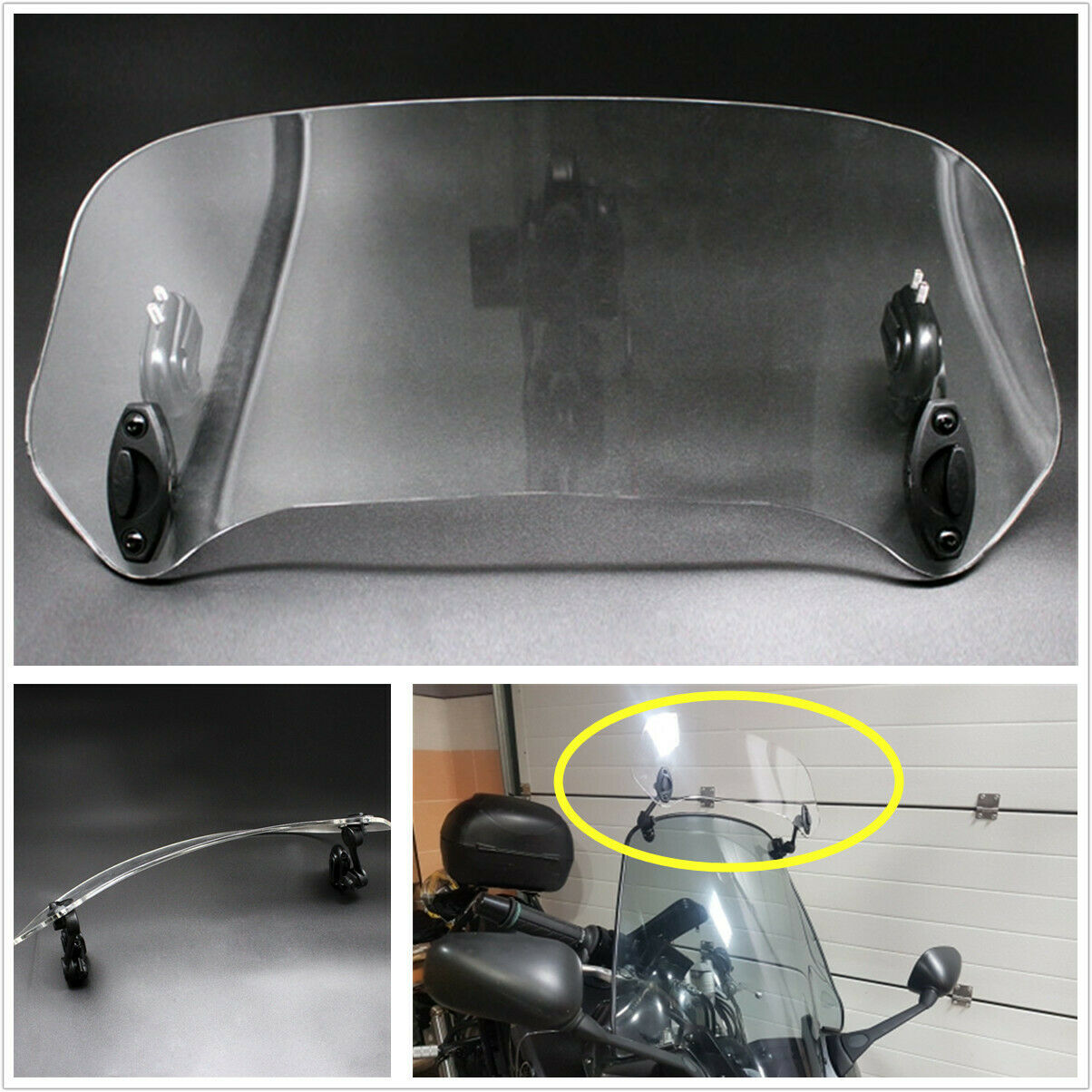 Motorcycle Risen Adjustable Windscreen Windshield Spoiler Air Deflector ForHonda