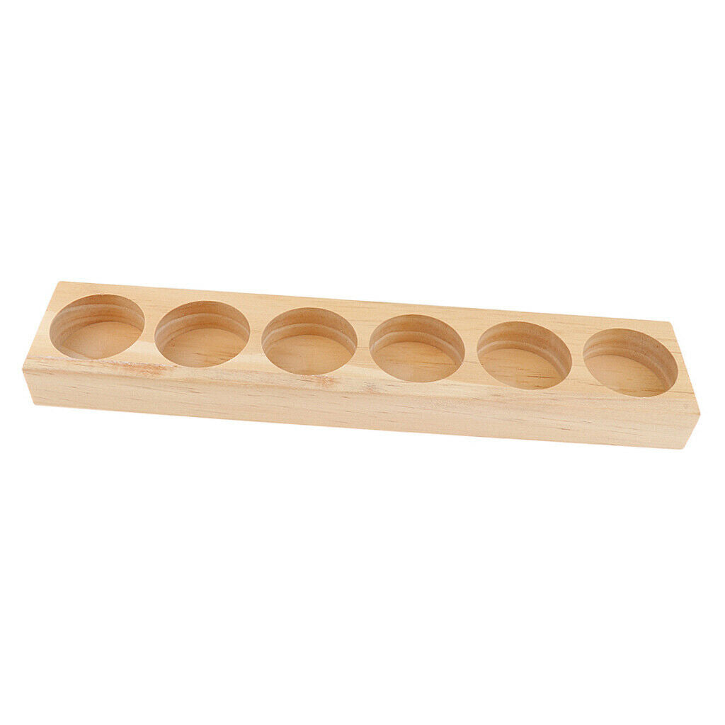 Natural Wood Rack Essential Oil Bottle Cosmetic Makeup Holds up to 6 Bottles