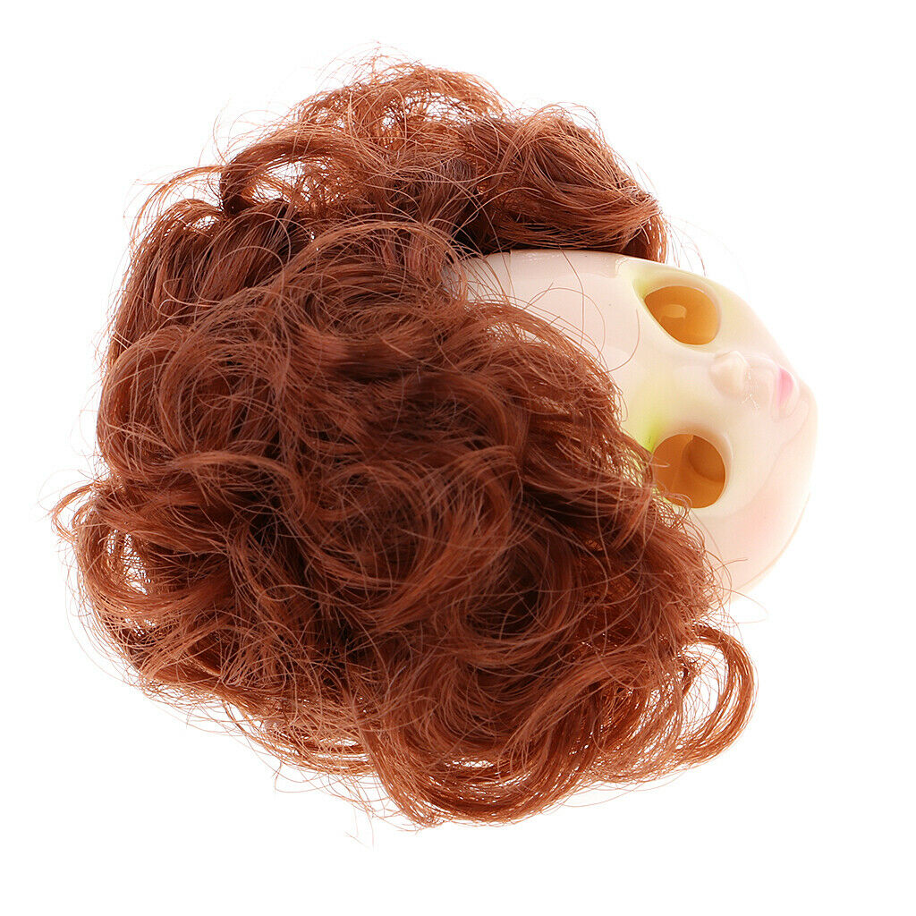 Hand Painted Makeup Faceplate With Curly Wig For Blythe