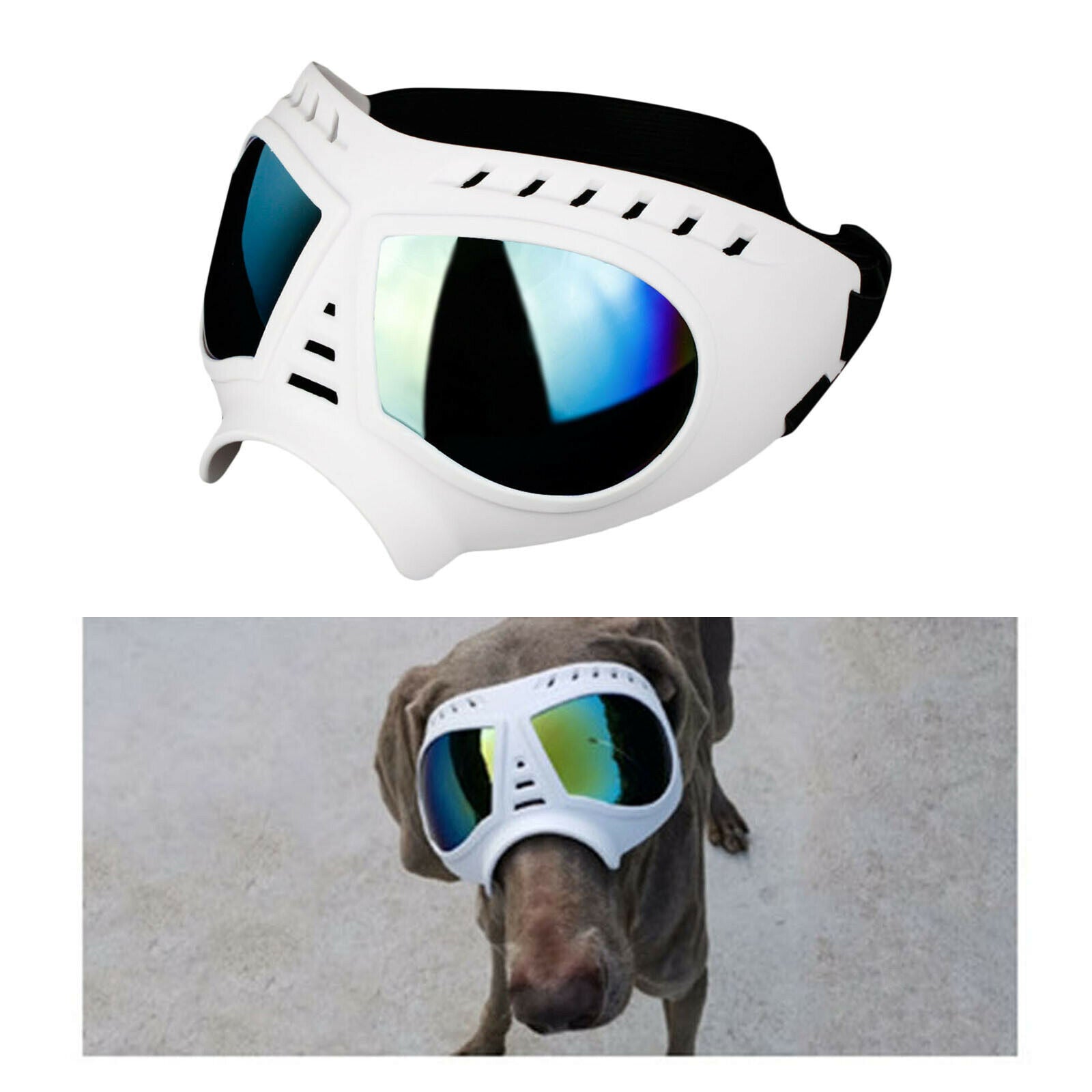 Dog Sunglasses Pet Goggles Fog Protection Glasses Eye Wear White