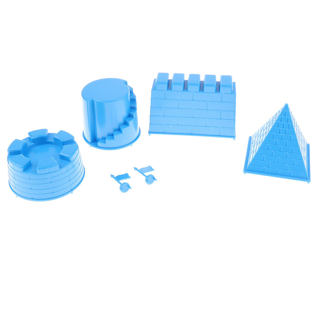 MagiDeal 6x Blue Castle Sand Clay Mold Kit Children Beach Pool Park Sand