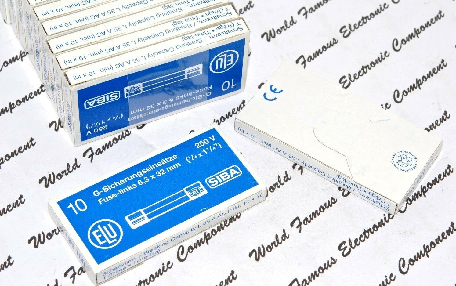 2pcs - ELU / SIBA  T 2A  250V 6.3x32mm Slow Blow Glass Fuse - For Audio