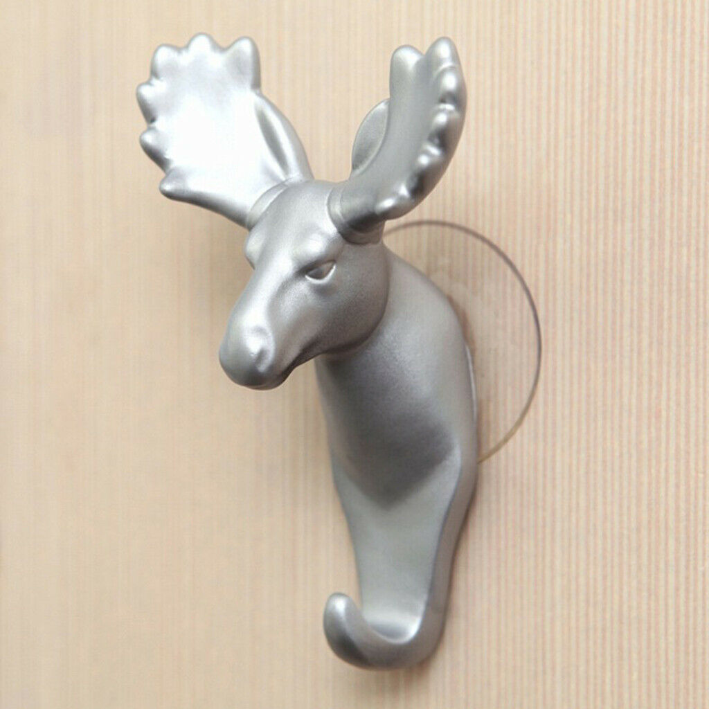6pcs Elk Deer Head Suction Hook Window Wall Strong Suction Wall Hooks Hanger Hat