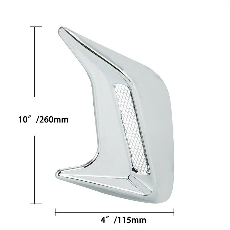Universal CAR Chrome ABS Decor Side Vent Hood Air Flow Fender Intake Stickers