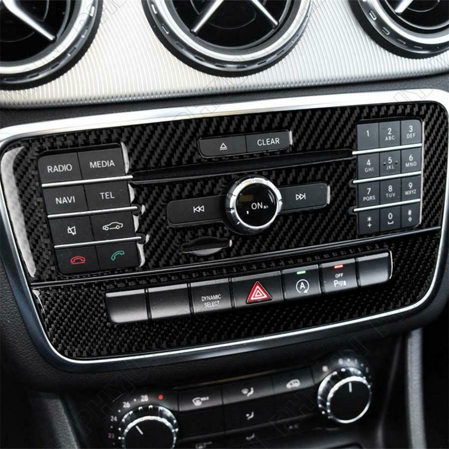 Carbon Fiber Center Control Panel Cover For Mercedes Benz GLA CLA 180 200 250