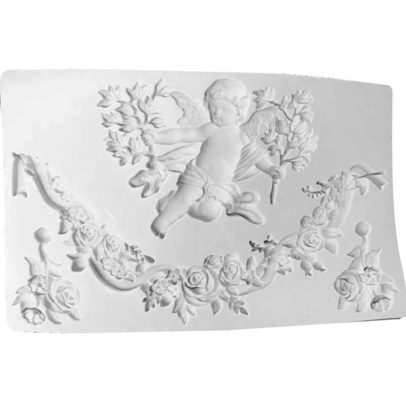 Angel Babies and Flower Rattan Shaped Pattern Mould Silica Gel Material