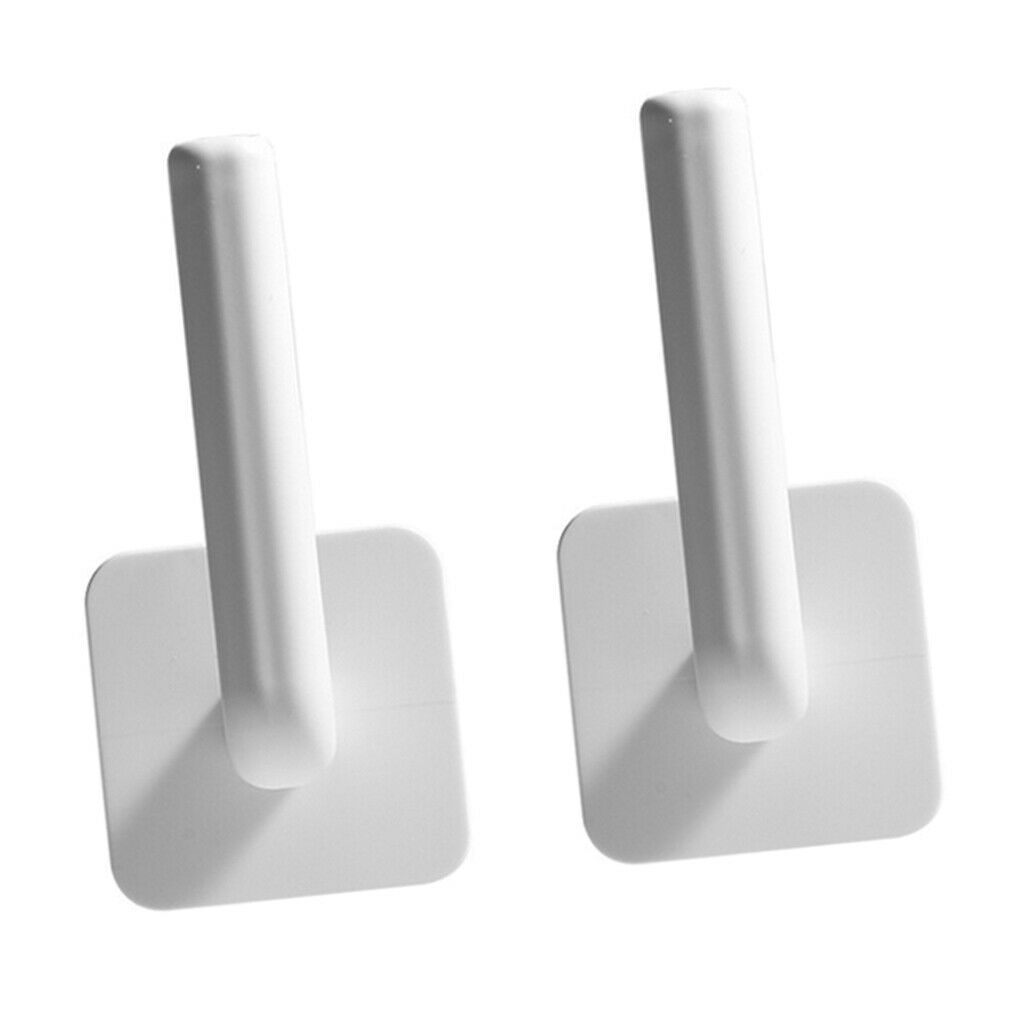 2pcs Adhesive Toilet Paper Roll Holder Kitchen Towel Rack Tea Cup Organizer