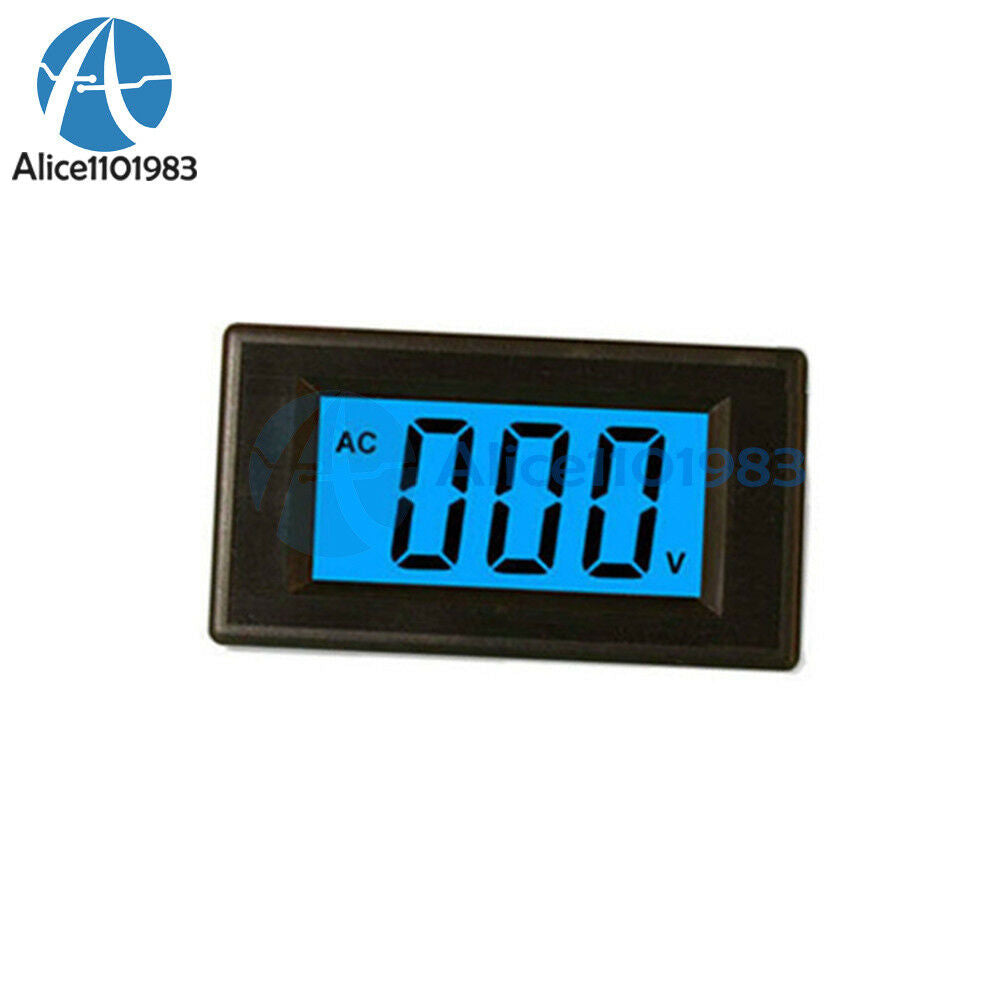4-Wire 3 1/2 Digital Blue LCD AC 0-500V Volt Panel Meter Voltage Power Supply