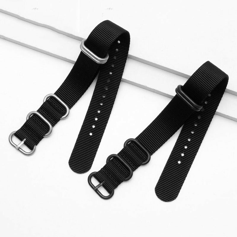5 Piece Grit Black Stainless Steel Watch Strap Keeper Holder Buckle Pin 18mm