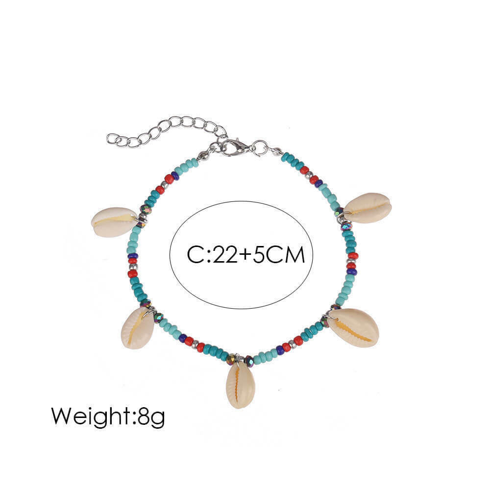 Fashion Summer Beaded Shell Anklet Bracelet Women Chain Ankle Beach Jewelry Gift