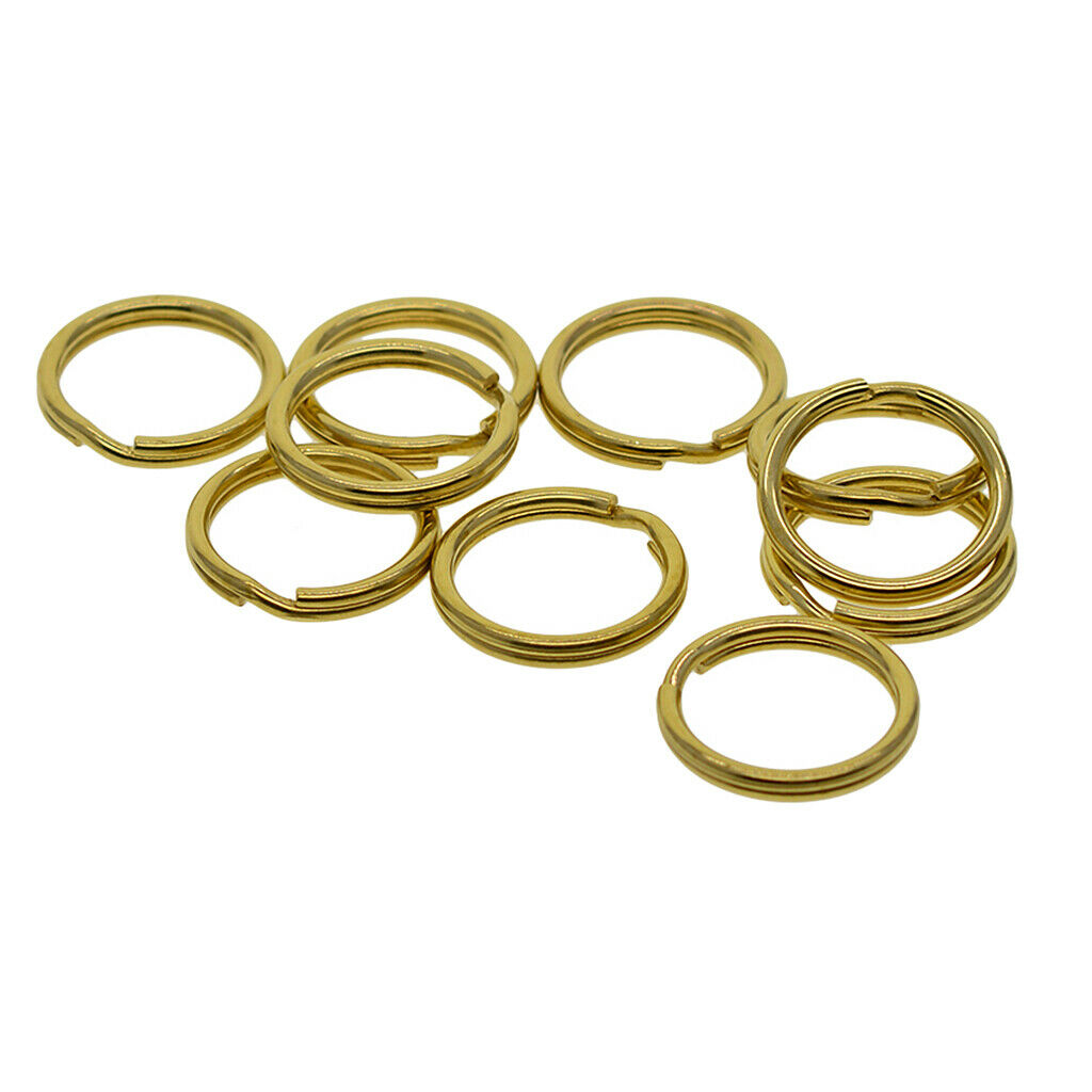 10 Pieces Round Solid Brass Split Key Ring Chain Hook Hardware Keyrings