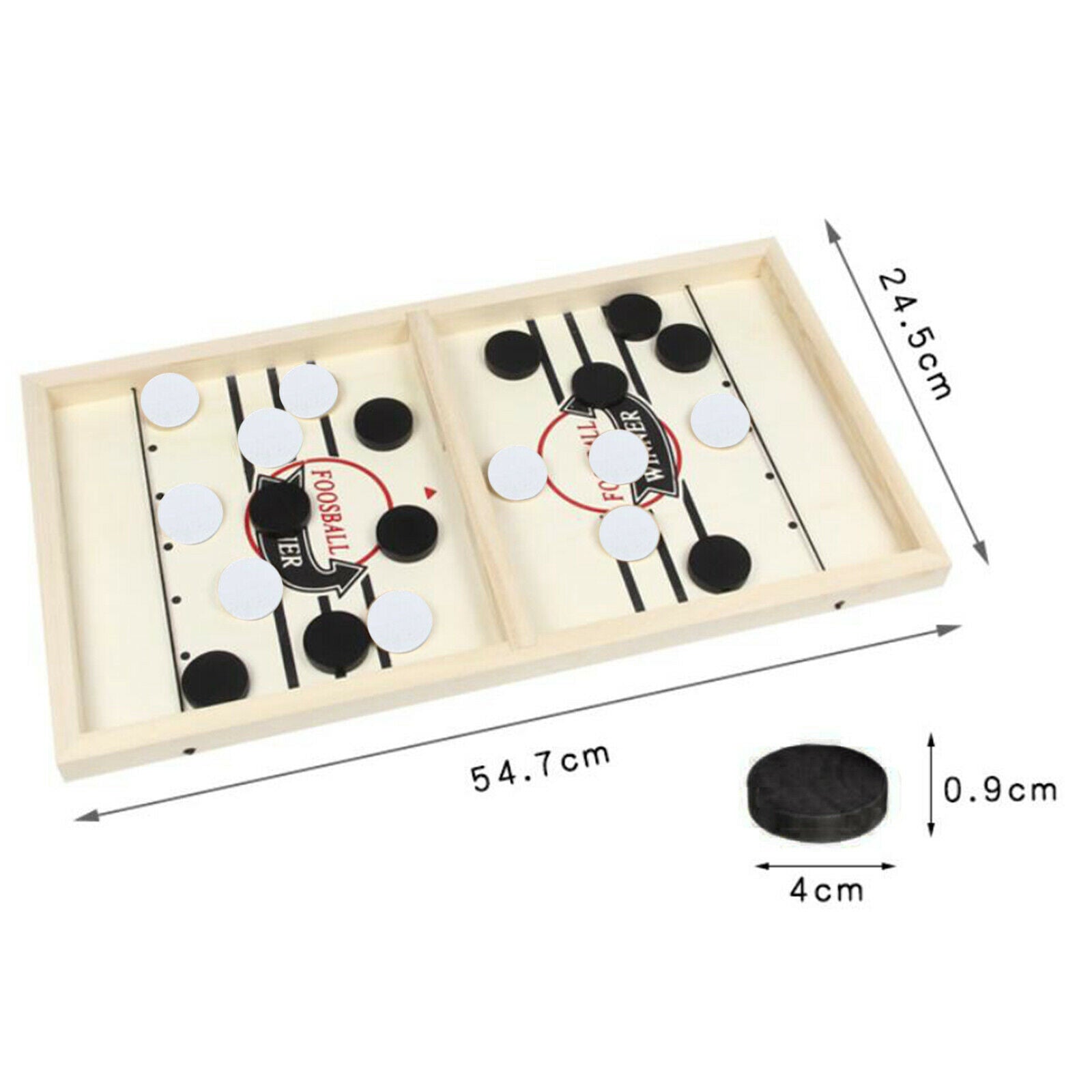 Wooden Sling Puck Game Tabletop Sling-shot Foosball Winner Hockey Board Big New