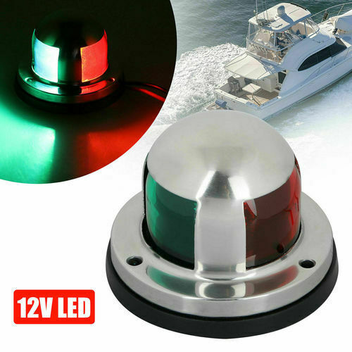2 IN 1 Marine Boat Yacht Pontoon 12V Stainless Steel LED Bow Navigation Lights