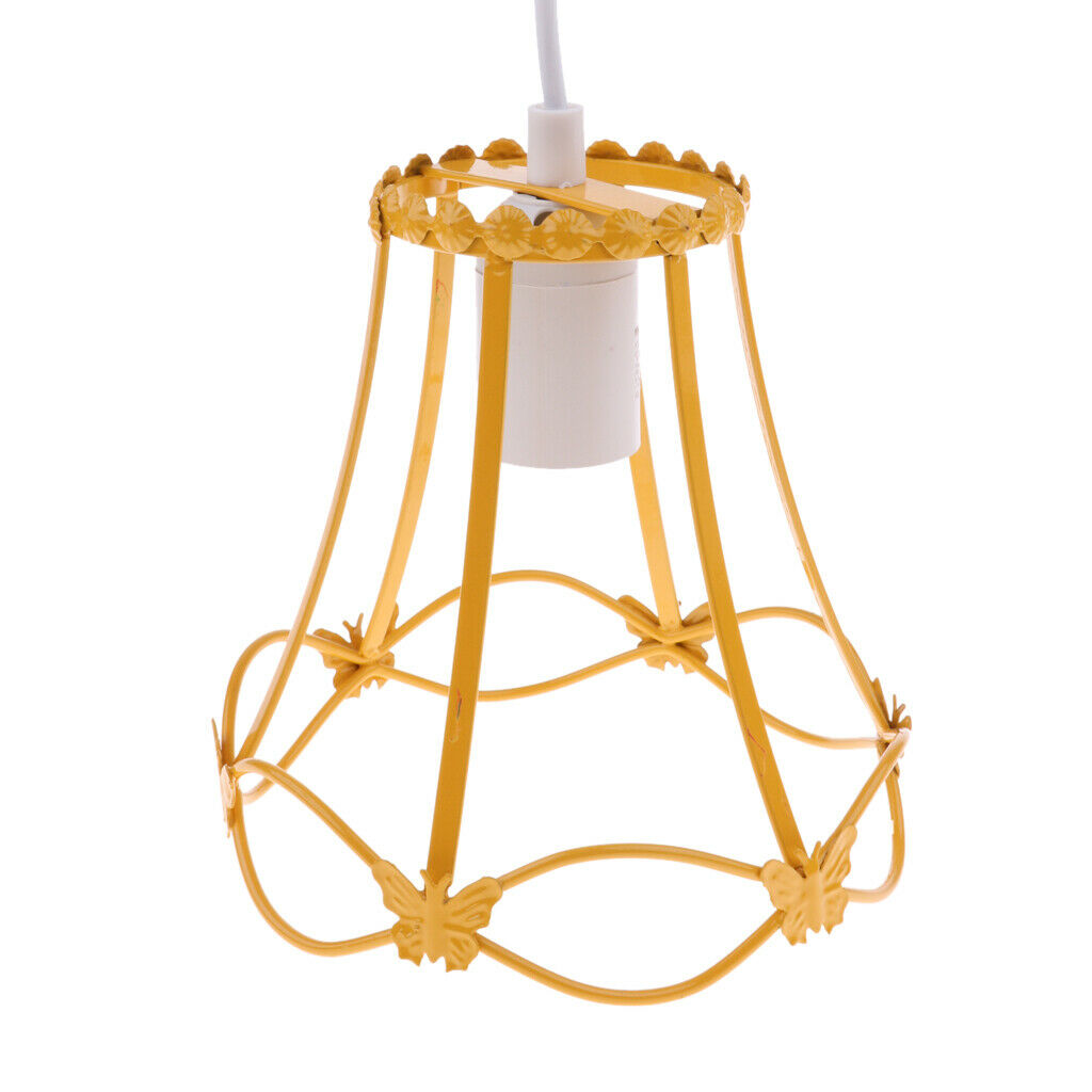 Modern Wrought Iron Wire Frame Ceiling Pendant Light Shade with Decorative