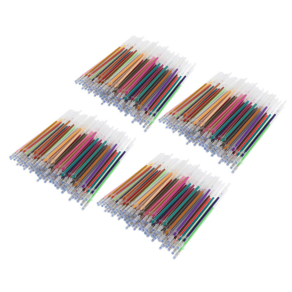 400Pcs Colorful Gel Pen Refills Markers Writing Stationery Art Painting