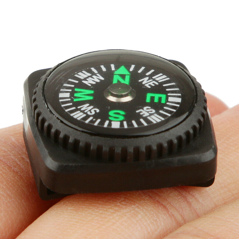 2x Black Mini Holster Watch Band Compass Paracord Bracelet Compass