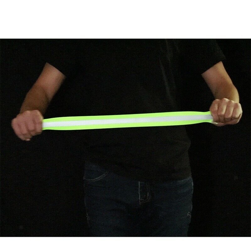 High Visibility Reflective Night Running Walking Elastic Strap Wristbands Ankle