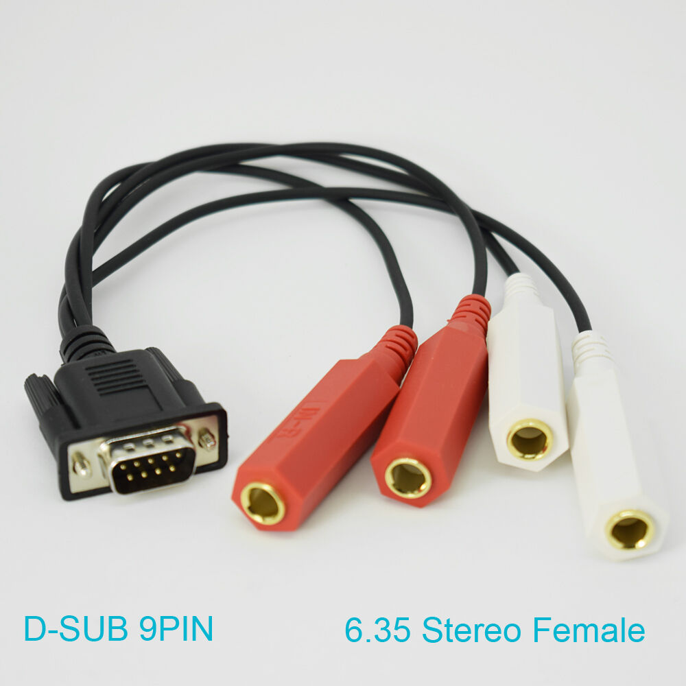 1pc 30cm D-Sub 9pin DB9 9pin Male to 4 x 6.3mm 1/4" Female Adapter Cable