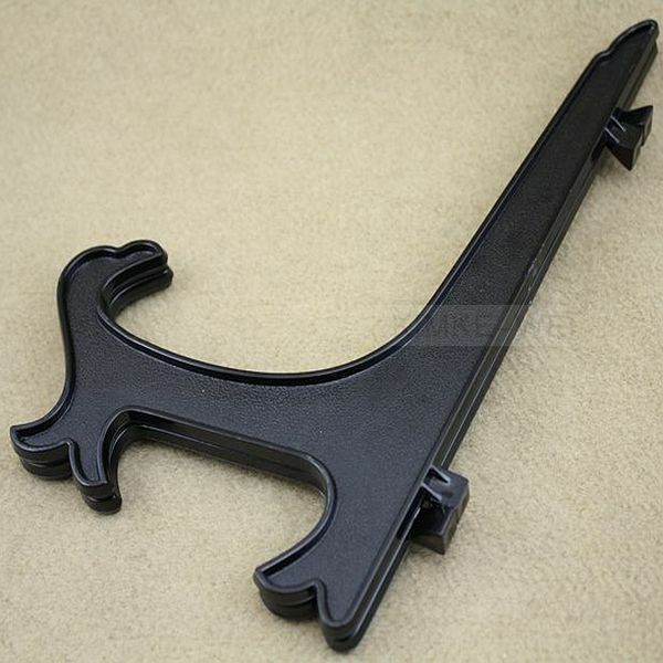6 x Black Plastic Plate Holders Display Dish Rack Height - 22cm New