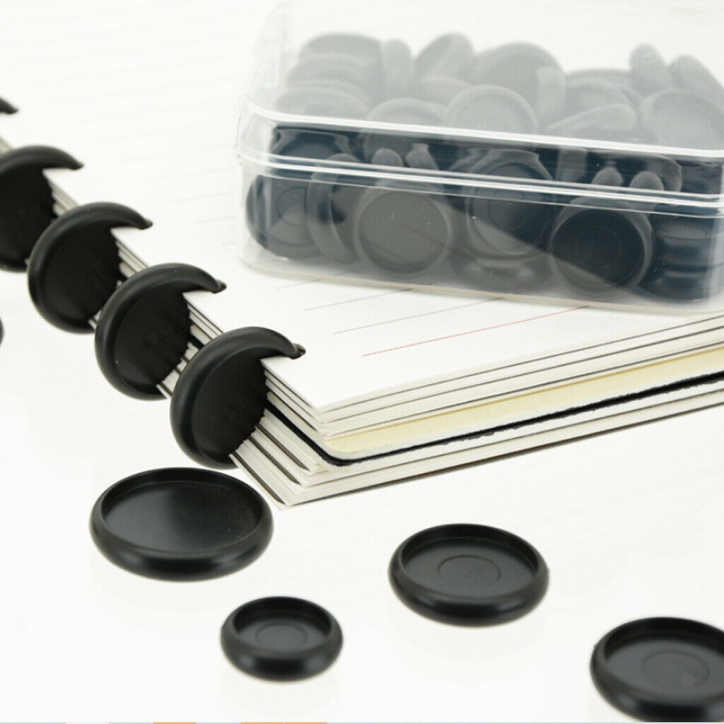 110Pcs ABS Plastic Round Loose Binding Rings Button Buckle Hoop School DIY