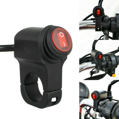 Motorcycle ATV Handlebar Headlight Fog Spot light 12V On Off Switch Waterproof