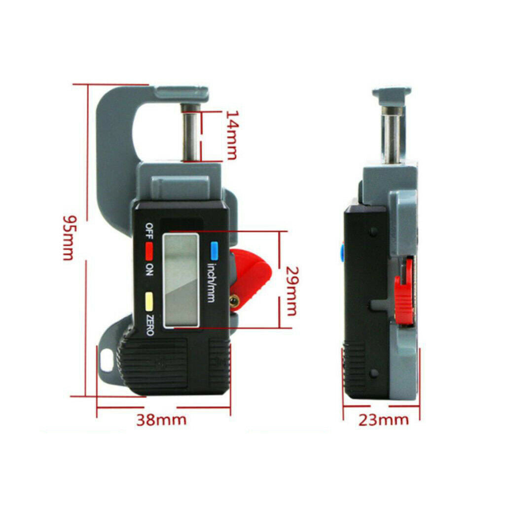 Digital Thickness Gauge LCD 0-12.7mm Thickness Meter Micrometer Measuring