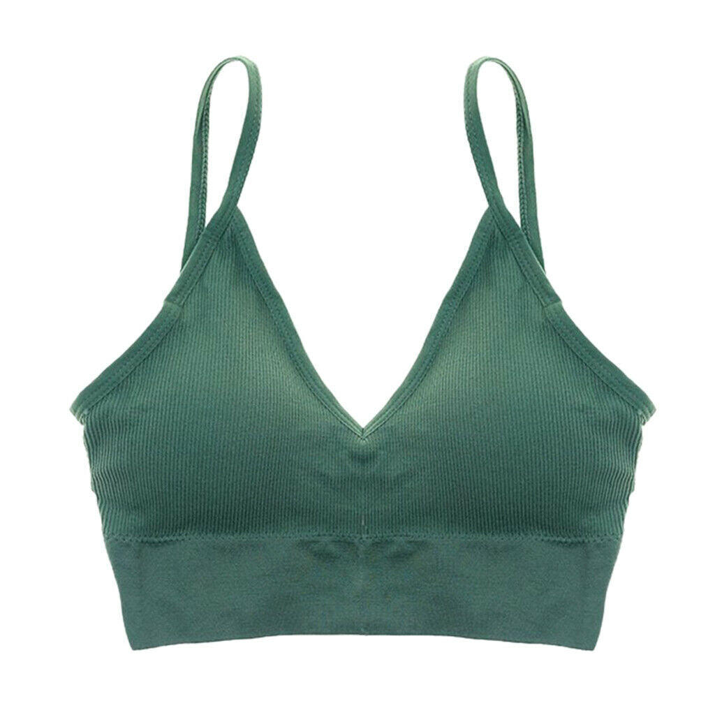 5x Womens Nylon V Neck Padded Bralette Comfort Bra Bustier Yoga Bra Set