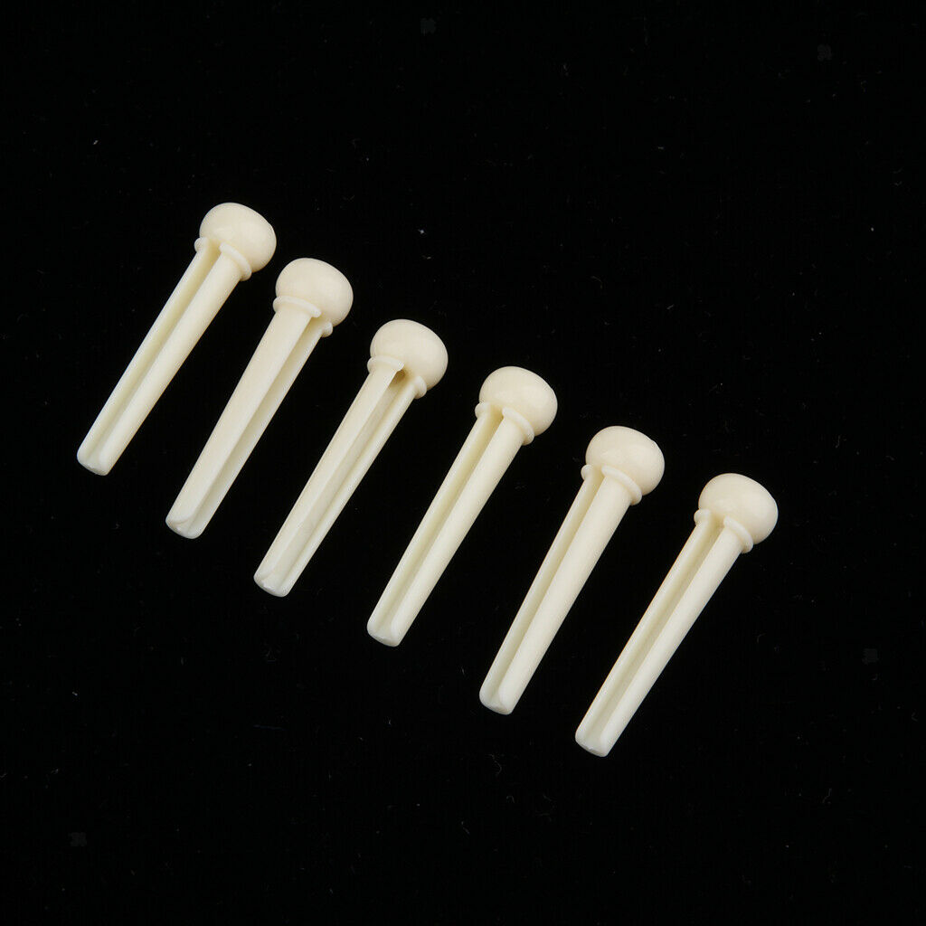 6 Pieces Guitar Bridge Pins,Folk Acoustic Guitar Plastic String Nails for Music