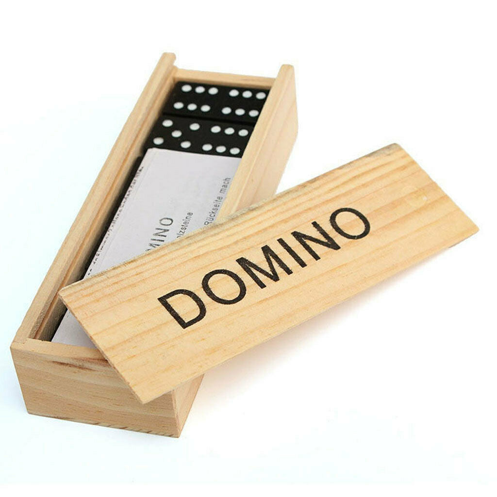 Domino Game for Children Including 28 Pieces with Wooden Box,