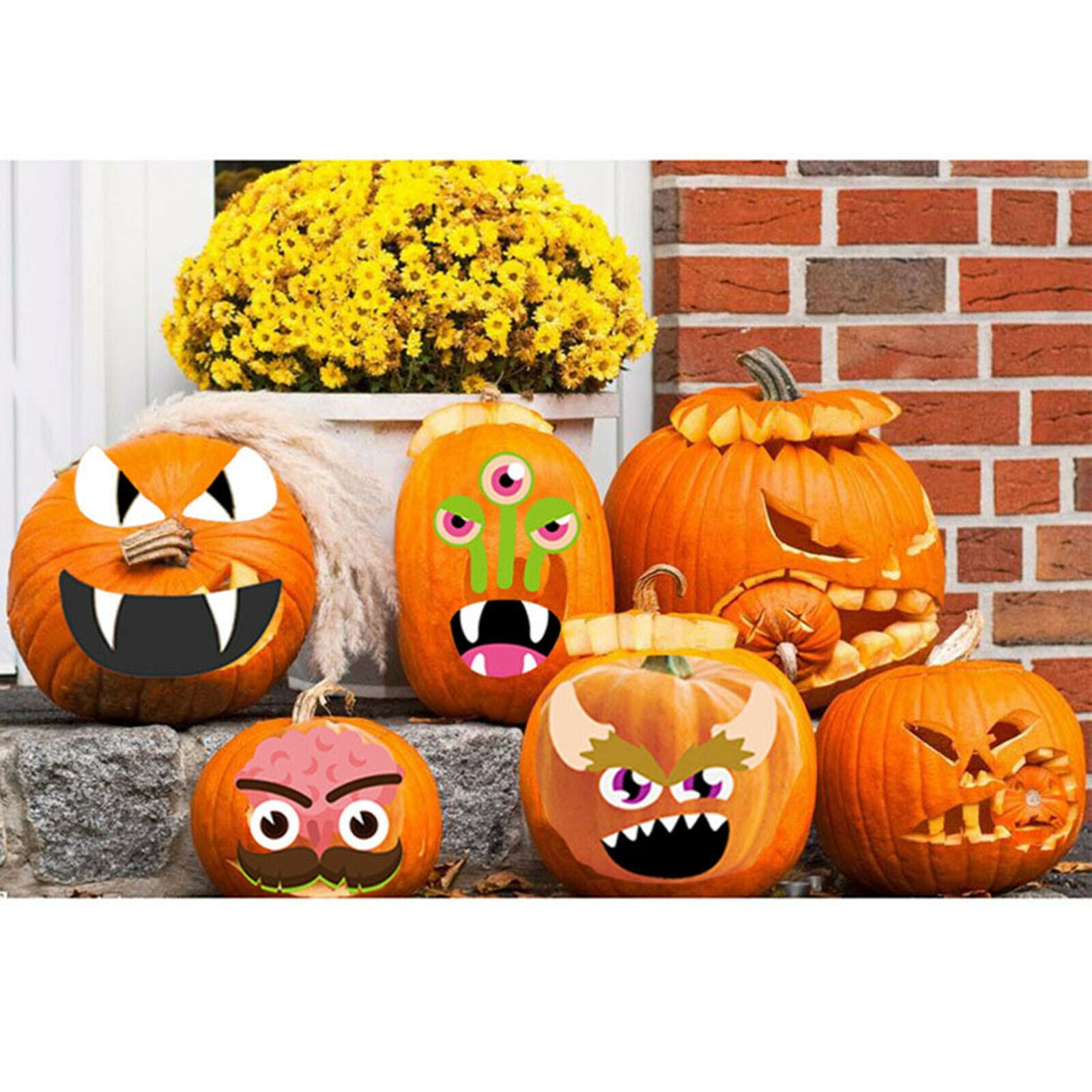 8-Pack Funny Halloween Stickers for Water Bottles Gift Pumpkin Kids Party