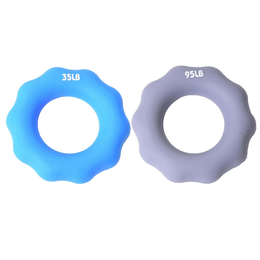 2 Pieces Silicone Hand Finger Grip Ring Muscle Power Training Exerciser
