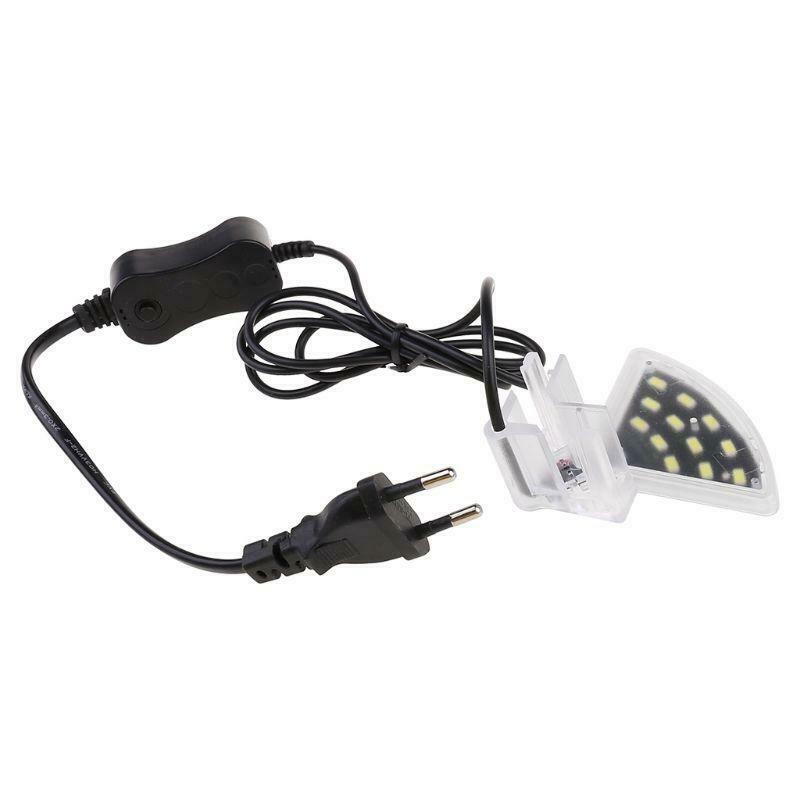 EU 100-240V LED Clip-on Fish Tank Aquarium Lighting Bulb White Light