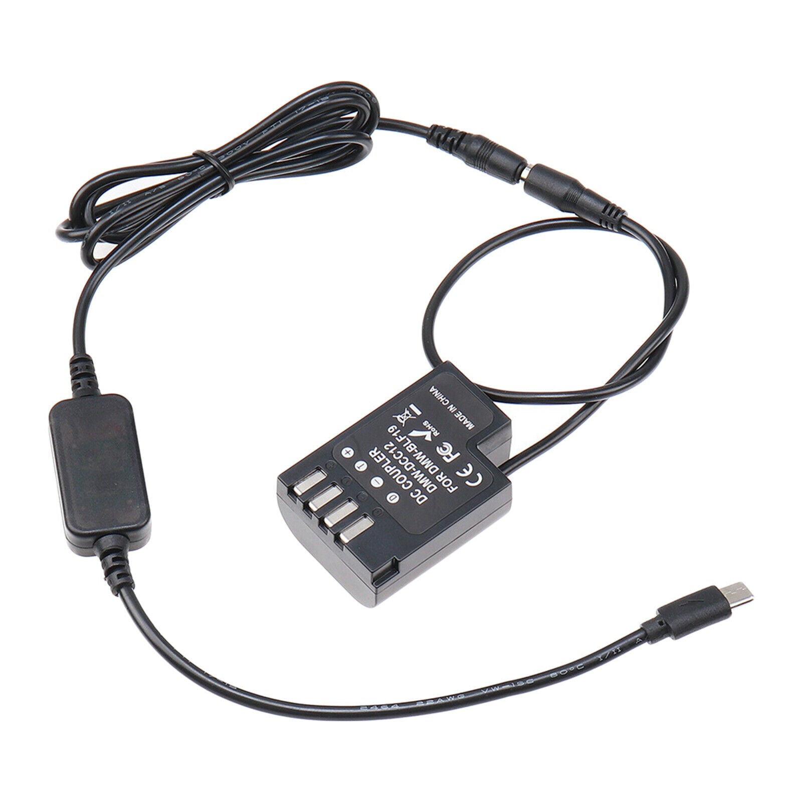 Type-C to DMW-BLF19 DCC12 DC Coupler BLF19E Dummy Battery Cable GH3 GH4 GH5