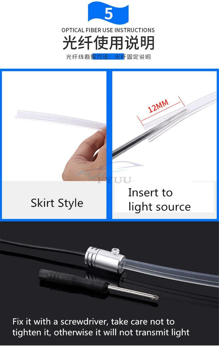 10PCS Screwless Car Interior 64Colors LED Ambient Atmosphere Light APP Control